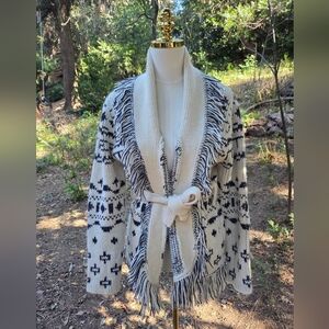 MOTHER Peruvian Alpaca Blend Fringe Indie Cardigan